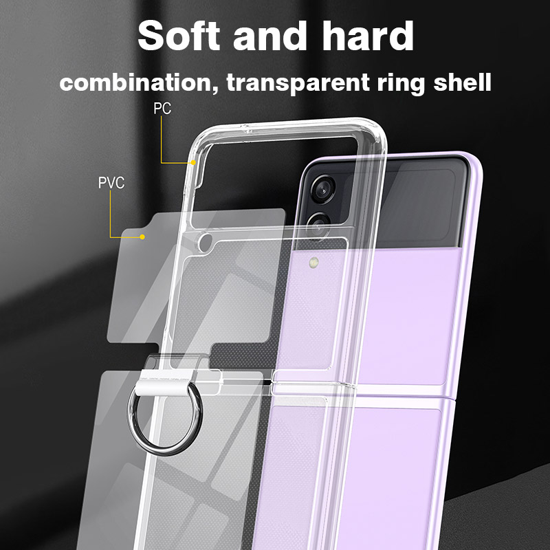Flip Leather Case - غطاء شفاف مقاوم للصدمات لهاتف سامسونج