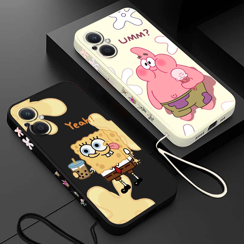 Silicone Liquid Case - جراب هاتف سائل بتصميم سبونج بوب