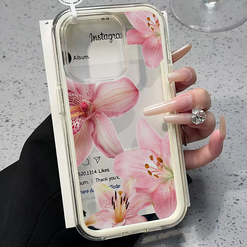 Phone Cases Xr - غطاء هاتف شفاف بتصميم زهرة الزنبق