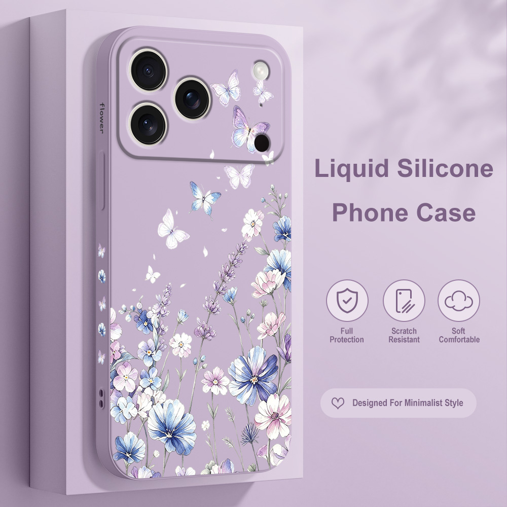 Silicone Liquid Case - غطاء هاتف ليلي باترفلاي لآيفون 17
