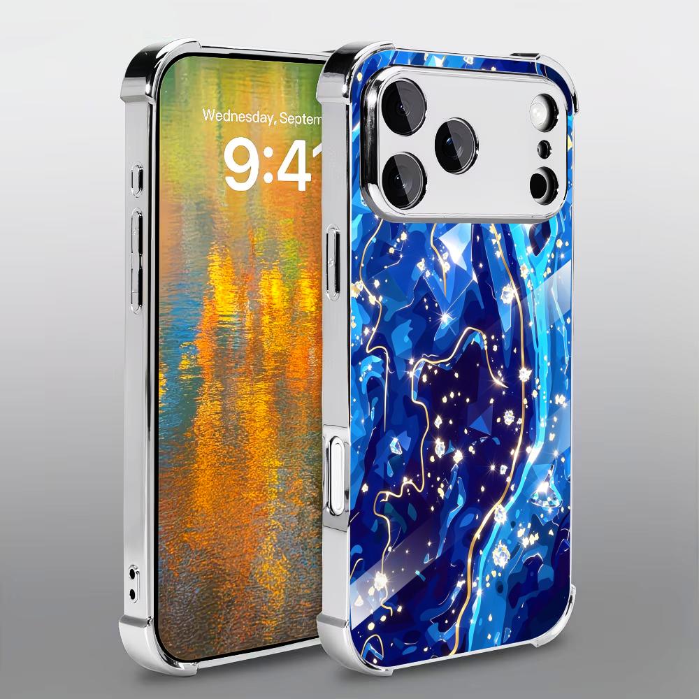 غطاء هاتف زجاجي أنيق بلون أزرق - مراجعة Phone Cases Rhode وسعره