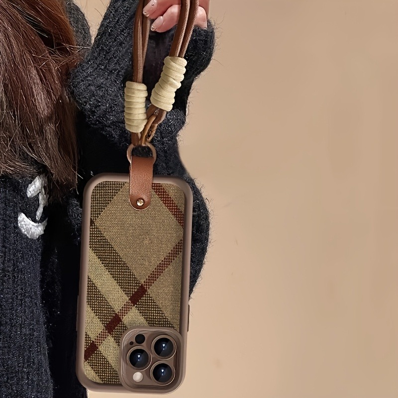 جراب هاتف بحزام حبل مخطط بني ل - مراجعة Phone Cases Brown وسعره