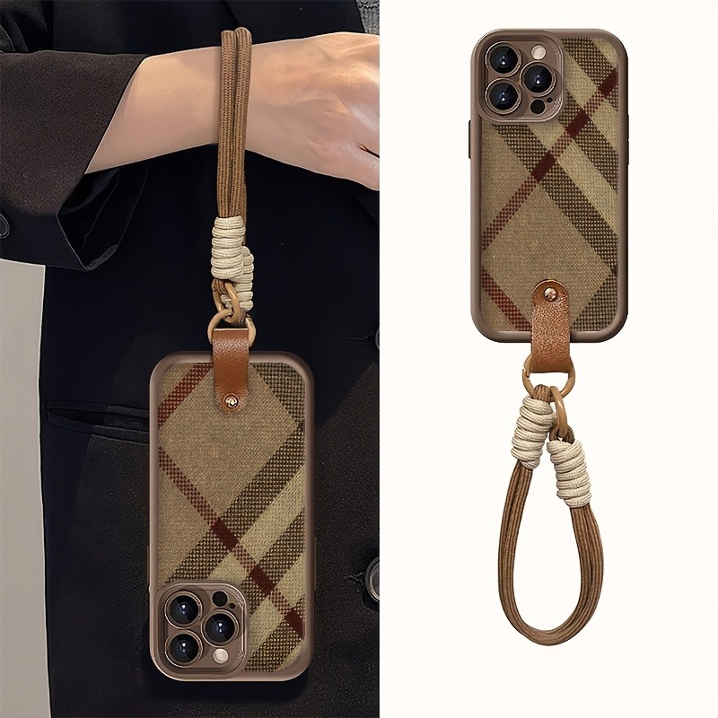 جراب هاتف بحزام حبل مخطط بني ل - مراجعة Phone Cases Brown وسعره