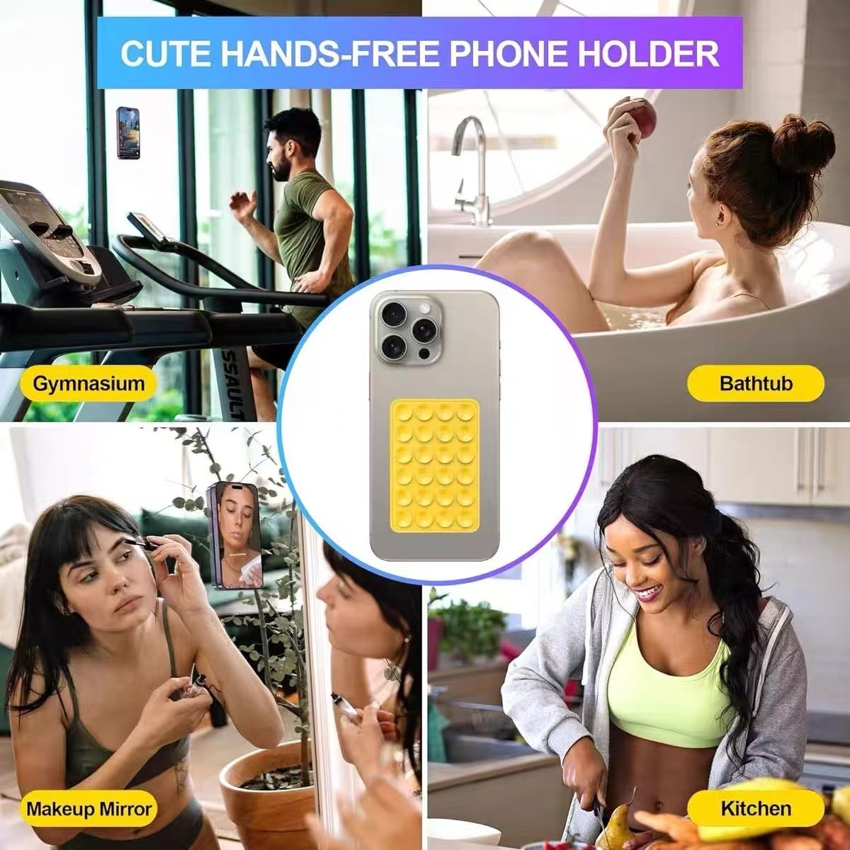 حامل هاتف سيليكون بكوب شفط مرب - مراجعة Phone Cases Holder وسعره